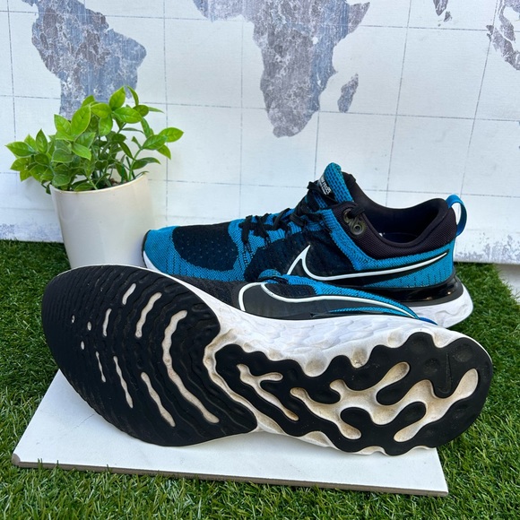 NIKE React Infinity flyknit 2 Running Blue Orbit & black size 12 - Picture 11 of 13